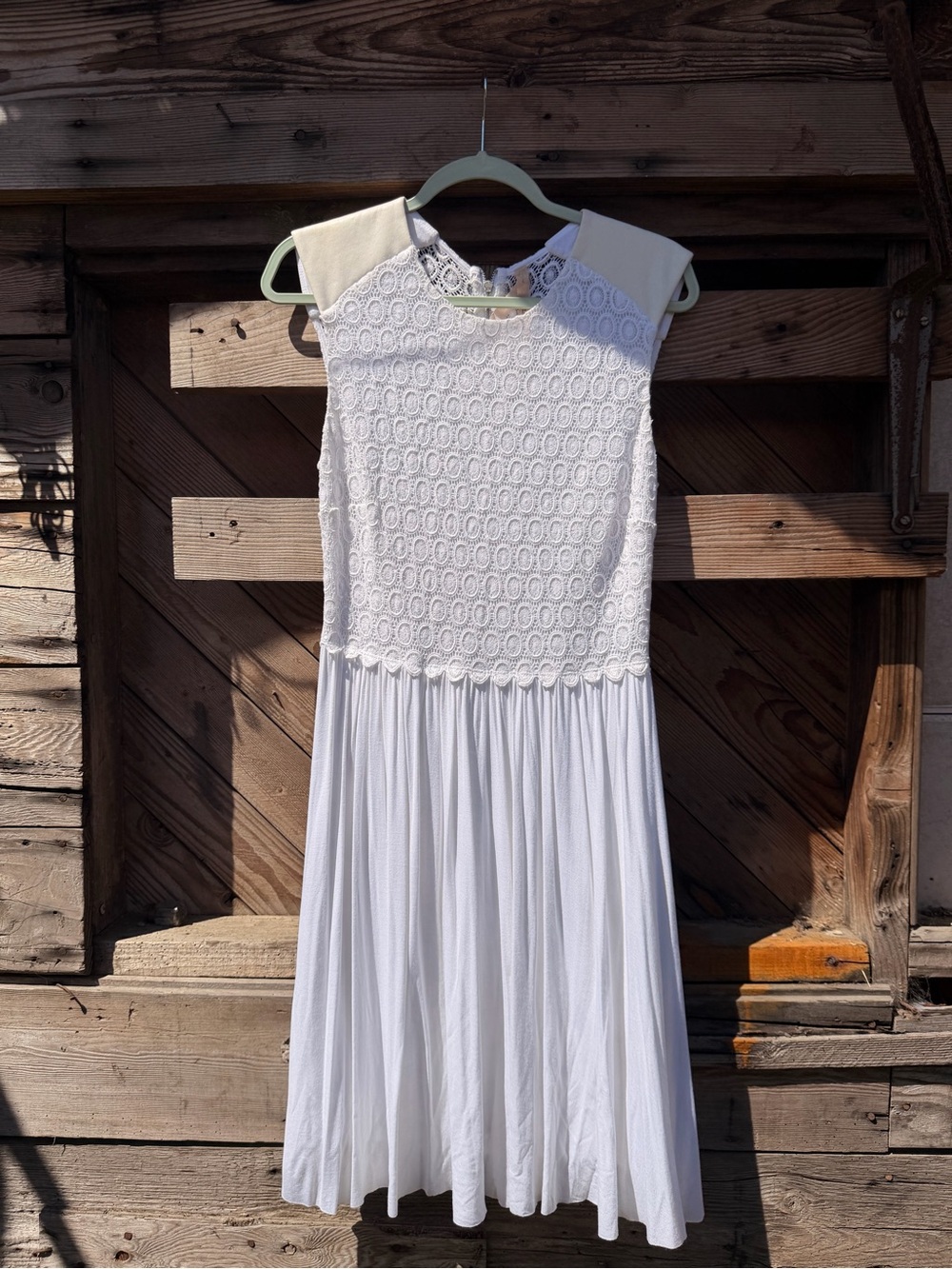 Bailey 44 White Lace Bodice Midi Dress
